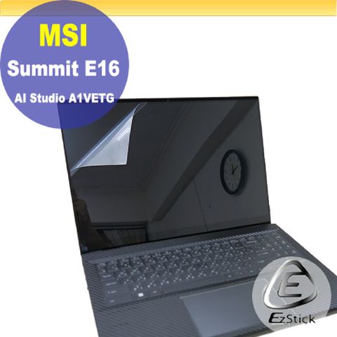 EZstick MSI Summit E16 AI Studio A1VETG 適用 靜電式筆電LCD液晶螢幕貼 16吋寬 螢幕貼