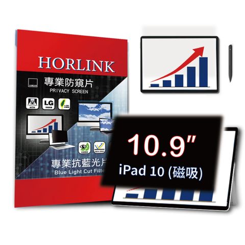 【HORLINK】iPad 第10代 10.9吋 - 磁吸式螢幕防窺片 (可重覆拆裝)
