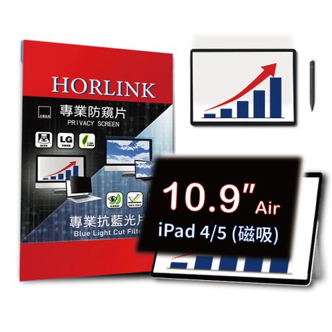 【HORLINK】iPad Air 第4/5代 10.9吋 - 磁吸式螢幕防窺片 (可重覆拆裝)
