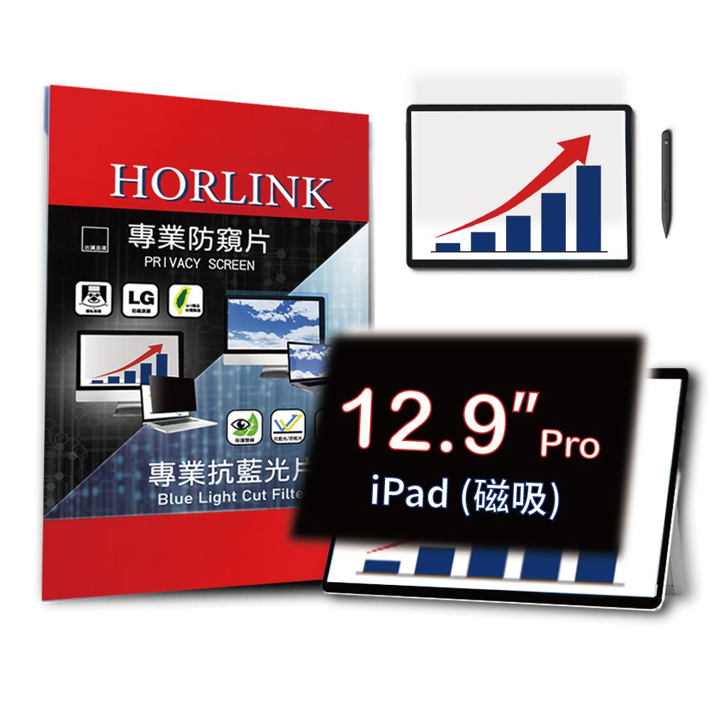 HORLINK iPad  Pro 12.9吋 -  磁吸式螢幕防窺片 (可重覆拆裝)