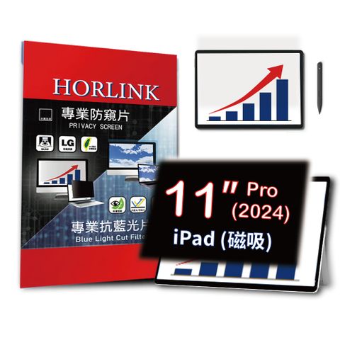 HORLINK 2024 iPad  Pro 11吋 M4 -  磁吸式螢幕防窺片 (可重覆拆裝)