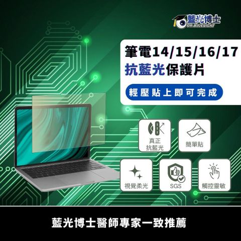 【藍光博士】17吋 抗藍光抗眩AG霧亮膜