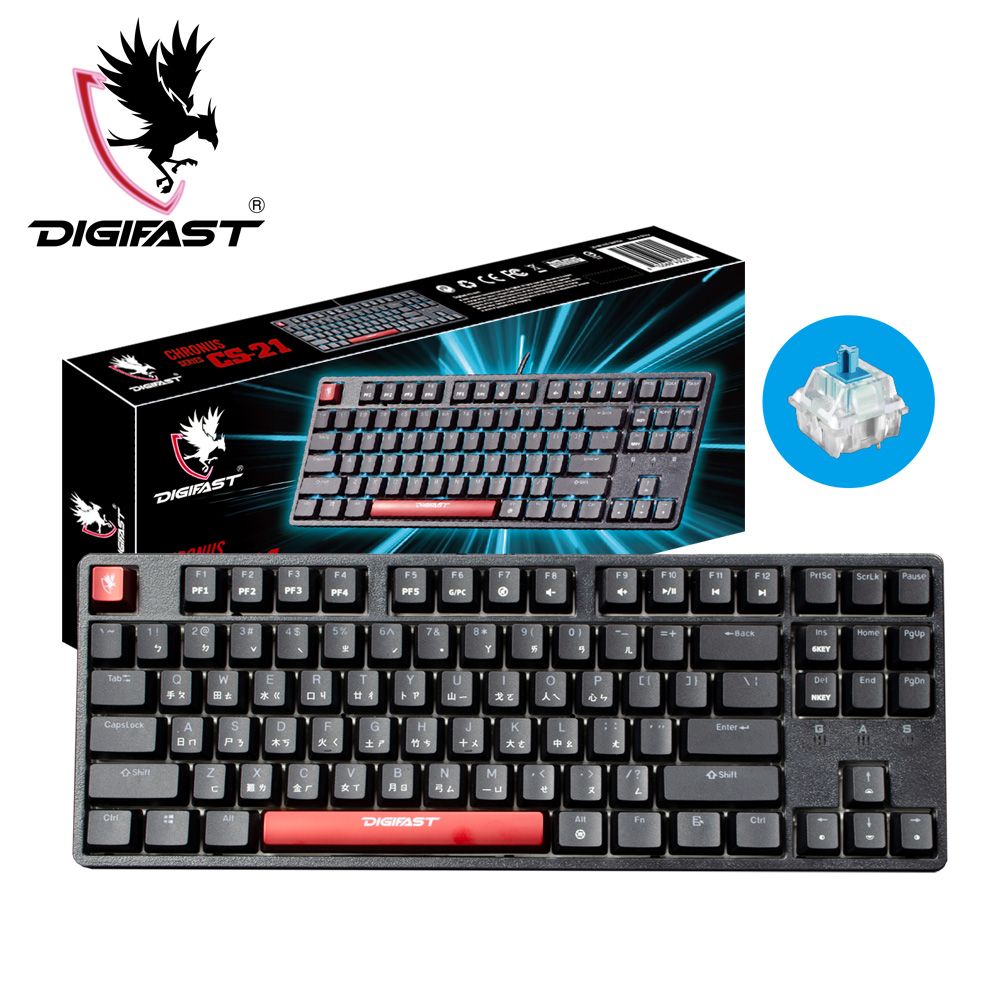 DIGIFAST  迅華 TKL 80% RGB機械電競鍵盤CS-21(中文/青軸版)