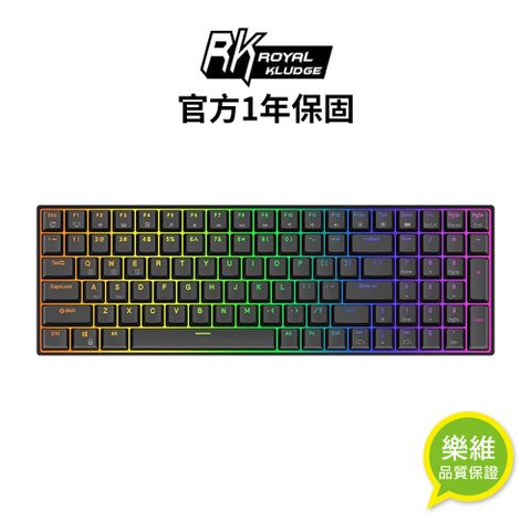 【RK】RK100 PRO 96% 藍牙三模無線機械鍵盤 茶軸 RGB 黑色