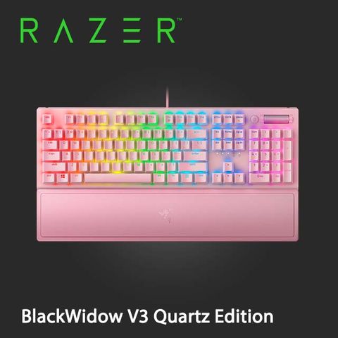 RAZER 雷蛇 BlackWidow V3 Quartz 黑寡婦 V3 幻彩機械電競鍵盤(粉晶/綠軸/英文)