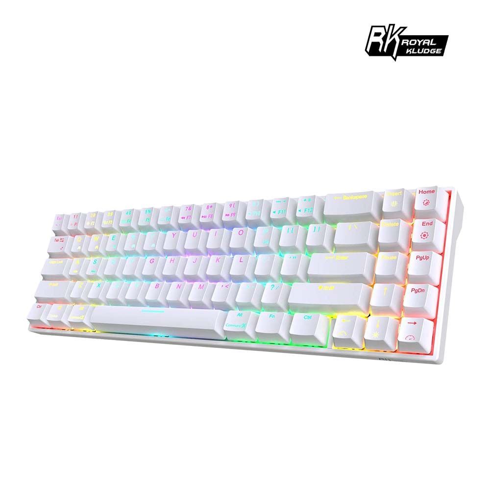 ROYAL KLUDGE 樂維 【RK】71 70% 藍牙三模無線機械鍵盤 紅軸 RGB 白色