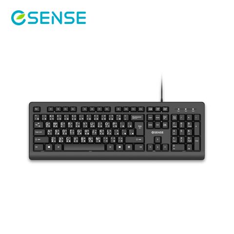 Esense 逸盛 S5650 英文大字體標準鍵盤(黑)