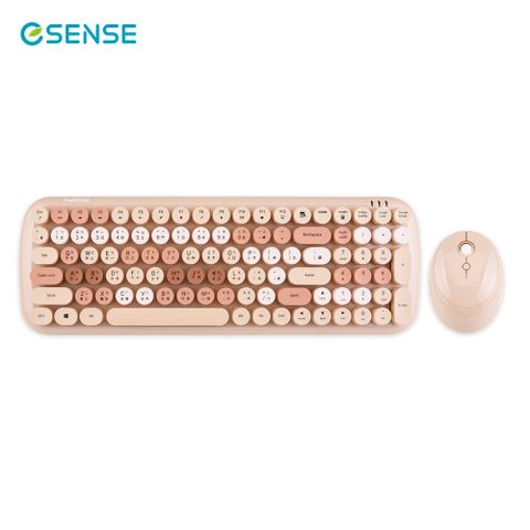 MOFii多彩無線鍵鼠套包(100鍵)-奶茶色多彩