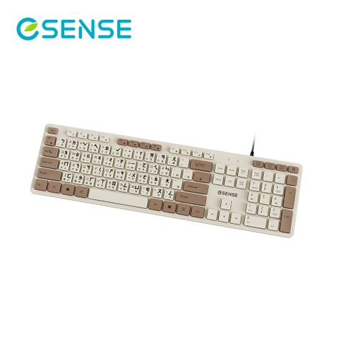ESENSE 逸盛 S5660 注音大字體巧克力鍵盤 奶茶色