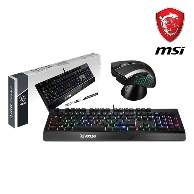  MSI 鍵鼠組(VIGOR GK20 電競鍵盤 + CLUTCH GM51 LIGHTWEIGHT WIRELESS 無線電競滑鼠)