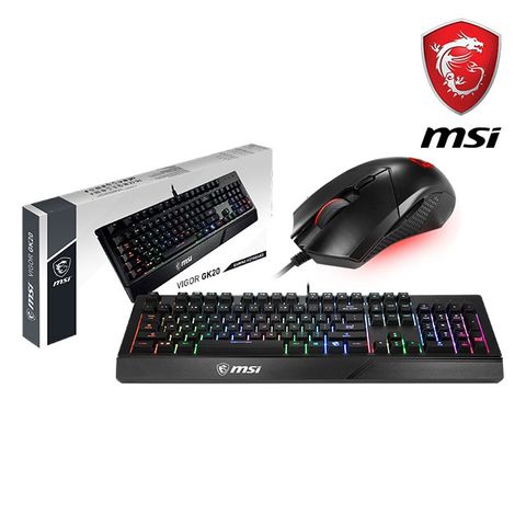 MSI 鍵鼠組(VIGOR GK20 電競鍵盤 + CLUTCH GM08 電競滑鼠)