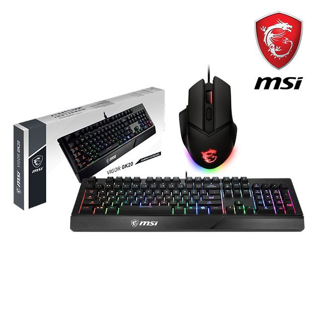  MSI 鍵鼠組(VIGOR GK20 電競鍵盤 + CLUTCH GM20 ELITE 電競滑鼠)