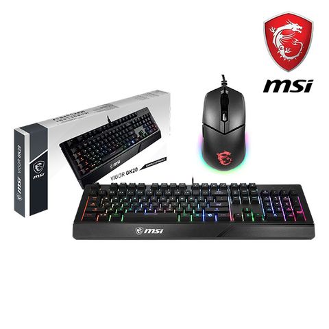 MSI 鍵鼠組(VIGOR GK20 電競鍵盤 + CLUTCH GM11 電競滑鼠)