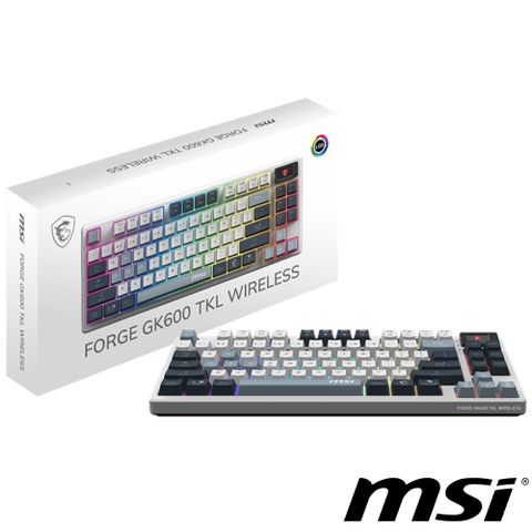 MSI微星 FORGE GK600 TKL W SKY TC 電競鍵盤(線性機械軸)