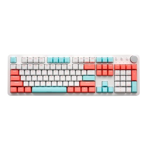 irocks K73R PBT 薄荷蜜桃 無線機械式鍵盤-Cherry 茶軸