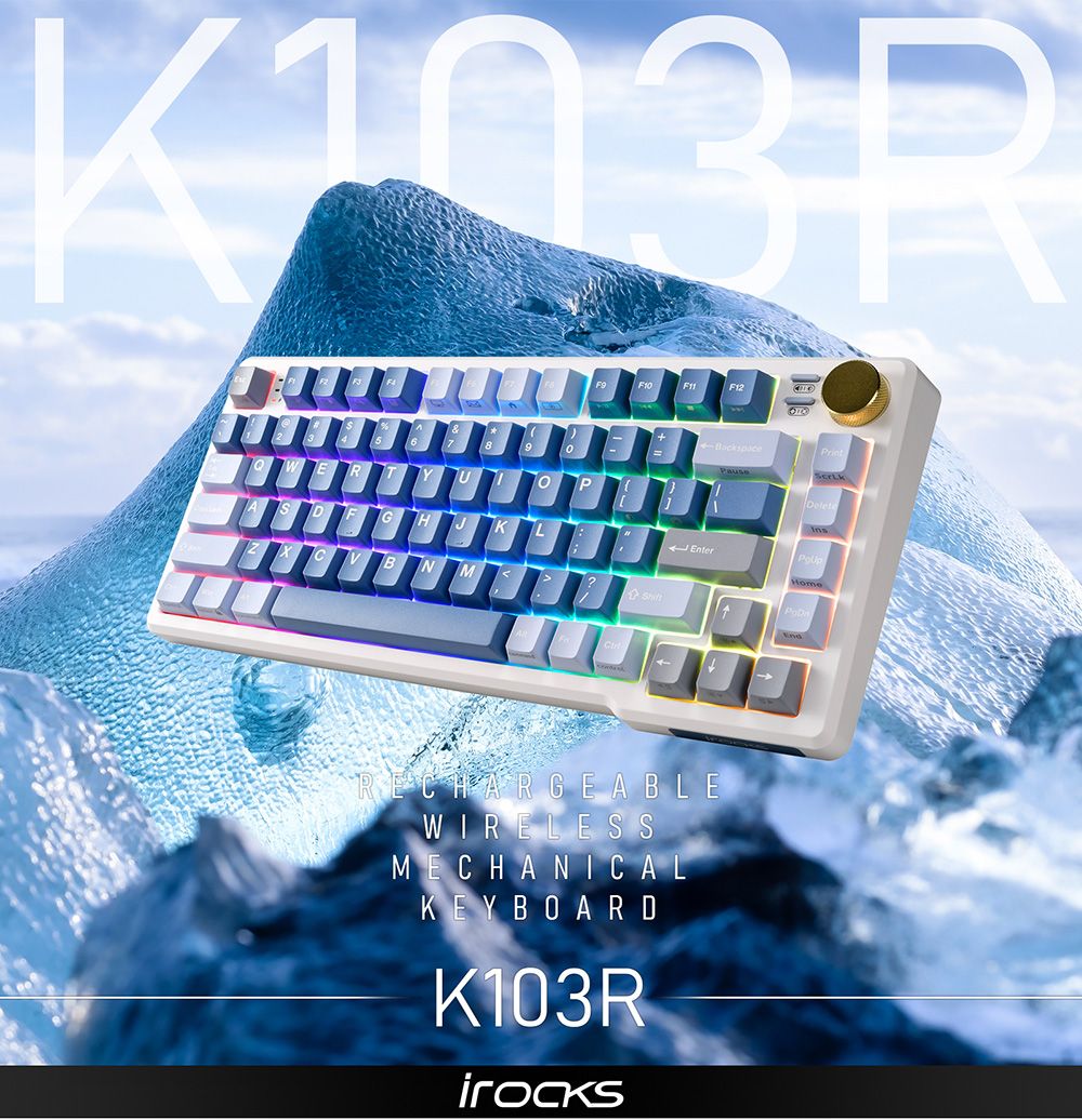 NL+EnterF12BackspaceCHARGEABLEWIRELESSMECHANICALKEYBOARDK103Rirocks
