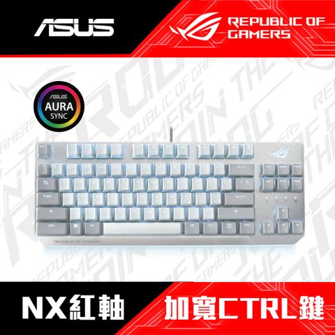 華碩 ASUS ROG STRIX SCOPE NX TKL 80% RGB機械式電競鍵盤 (NX紅軸/月光白)