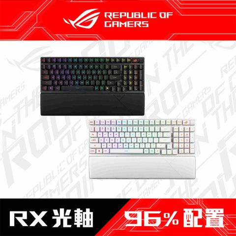 ASUS ROG 華碩 Strix Scope II RX 96 Wireless 無線電競鍵盤 [RX紅軸/三模連接/PBT中文/白]