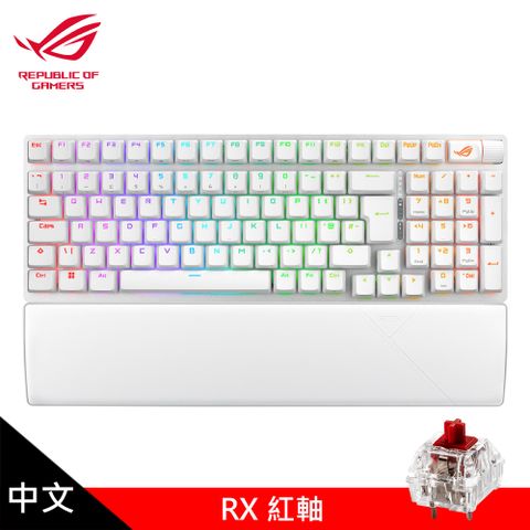 【ASUS 華碩】ROG Strix Scope II 96 Wireless 無線電競鍵盤 白色/紅軸