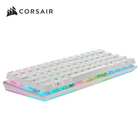 CORSAIR 海盜船 K70 PRO MINI 紅軸RGB無線機械式鍵盤(英文鍵盤)-白