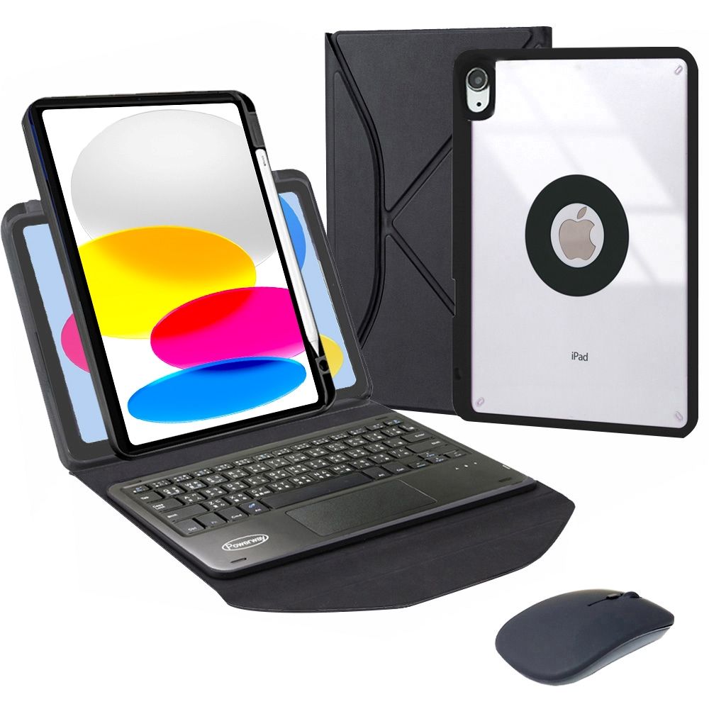 Powerway For 2025 iPad (A16) /10代)專用直控型藍牙鍵盤/皮套/保護殼(送同色無線滑鼠)