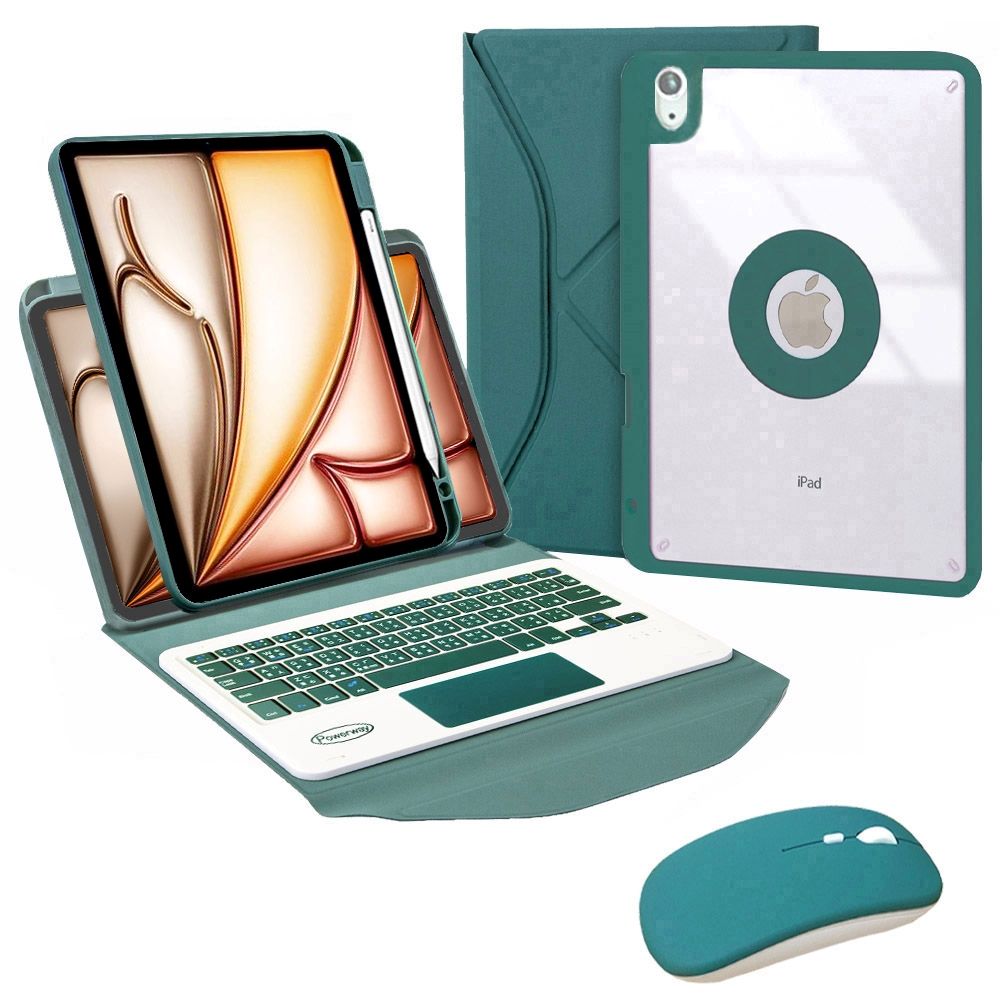  2025 iPad Air11吋(M3)/2024)(M2)專用直控型藍牙鍵盤/皮套/保護殼(送同色無線滑鼠)