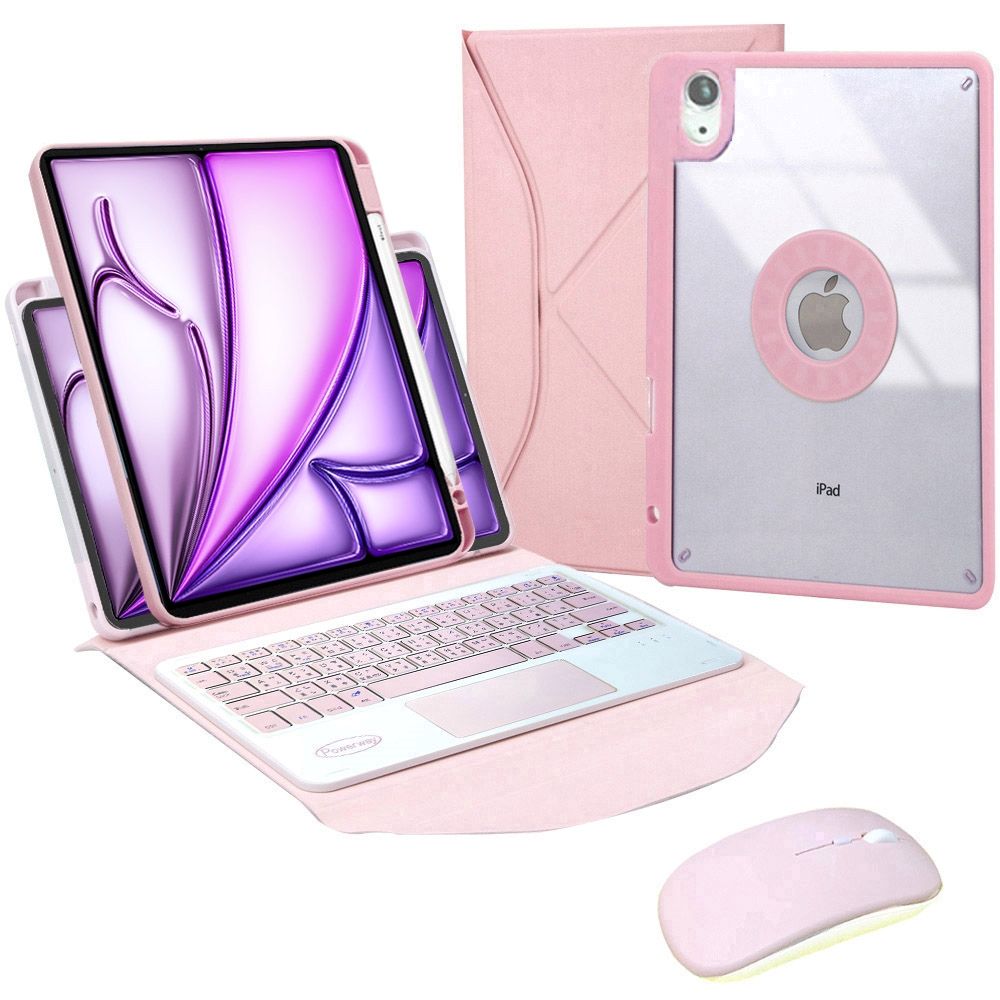  2025 iPad Air11吋(M3)/2024)(M2)專用直控型藍牙鍵盤/皮套/保護殼(送同色無線滑鼠)