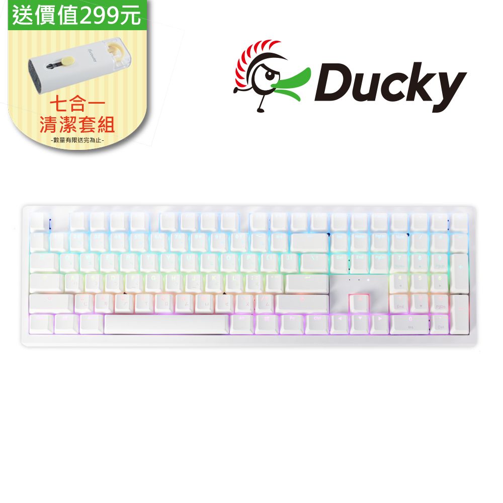  Ducky Zero 6108 100% 經典白 3模機械式鍵盤 (Cherry MX2A 茶軸 / 中文)