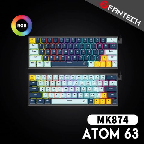 FANTECH ATOM63 60%可換軸體RGB機械式鍵盤(MK874)