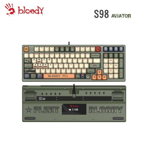A4 bloody 雙飛燕 S98熱插拔 RGB降噪機械紅軸鍵盤-飛行者 限量版 贈控鍵寶典