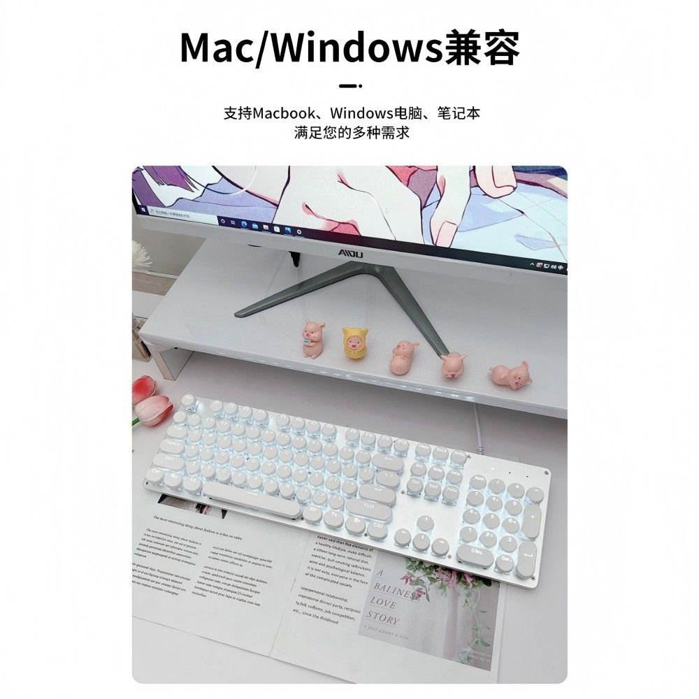  HJK820 復古龐克 背光 有線機械鍵盤