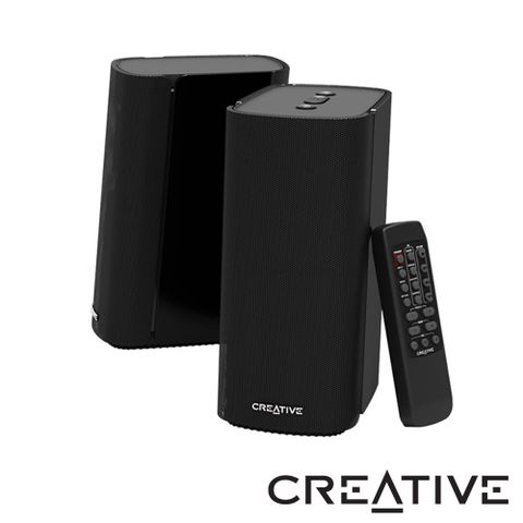 Creative T100 Hi-Fi 2.0 桌面二件式喇叭 - 40W RMS 輸出，全頻喇叭單元，黑色