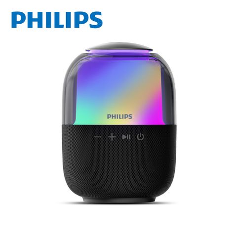 PHILIPS 飛利浦 炫彩RGB強力低音無線藍牙5.3喇叭-TAS2108BK