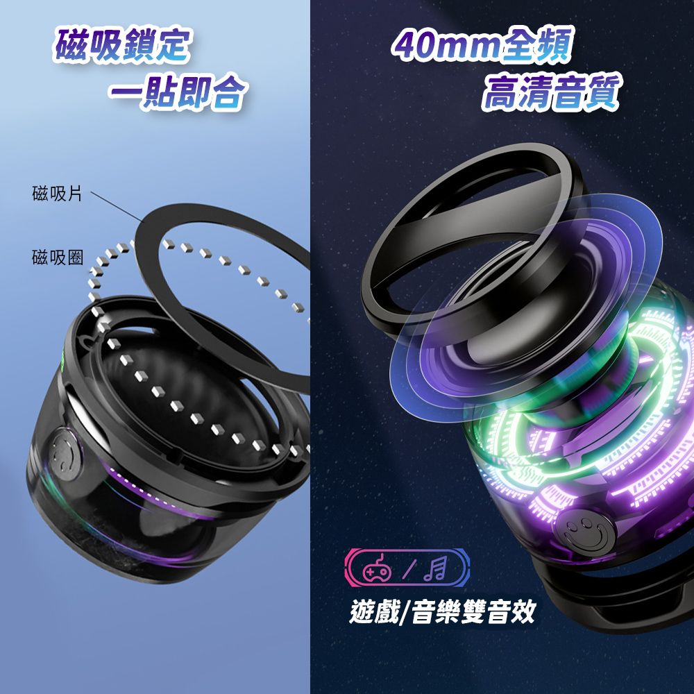  磁吸擴音器 40mm 全頻 追劇神器 擴音喇叭