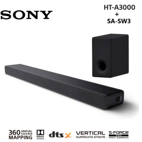 SONY 索尼 3.1聲道 聲霸 SOUNDBAR 家庭劇院組合 (HT-A3000 + SA-SW3)