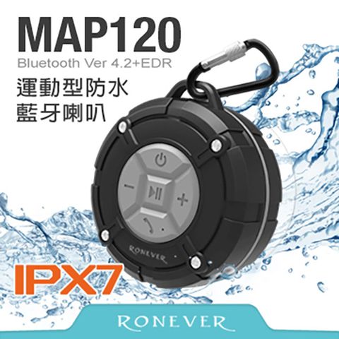 Ronever 運動型防水藍牙喇叭-灰(MAP120)