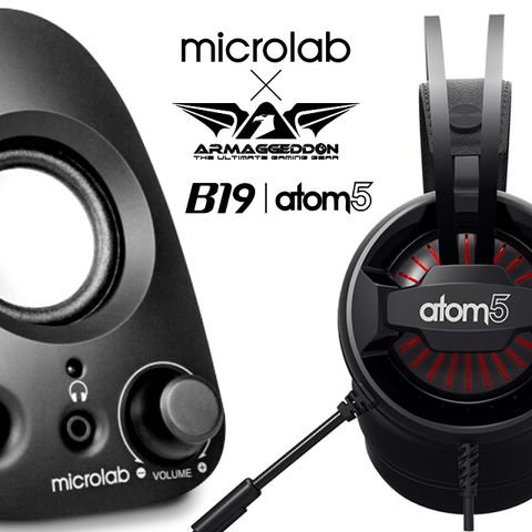 超值組合【Microlab】USB喇叭+【Armaggeddon】atom5 立體聲電競耳機