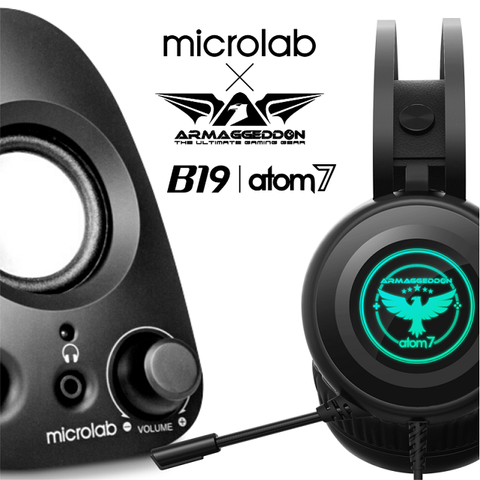 超值組合【Microlab】USB喇叭+【Armaggeddon】atom7 立體聲電競耳機