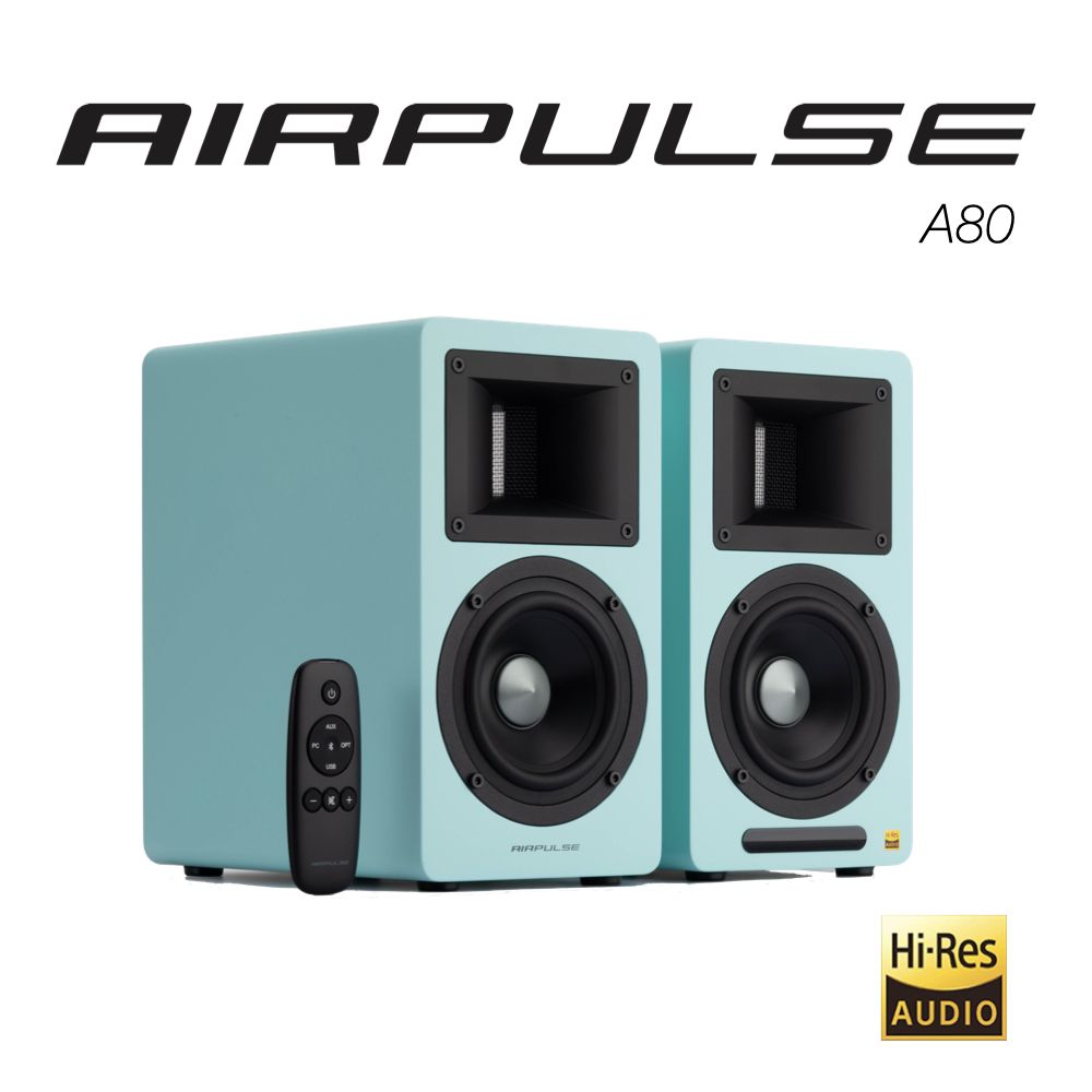 AIRPULSE A80 主動式揚聲器(Tiffany 藍)