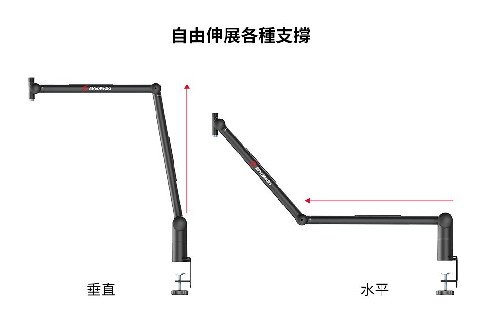 垂直自由伸展各種支撐AVerMedia水平