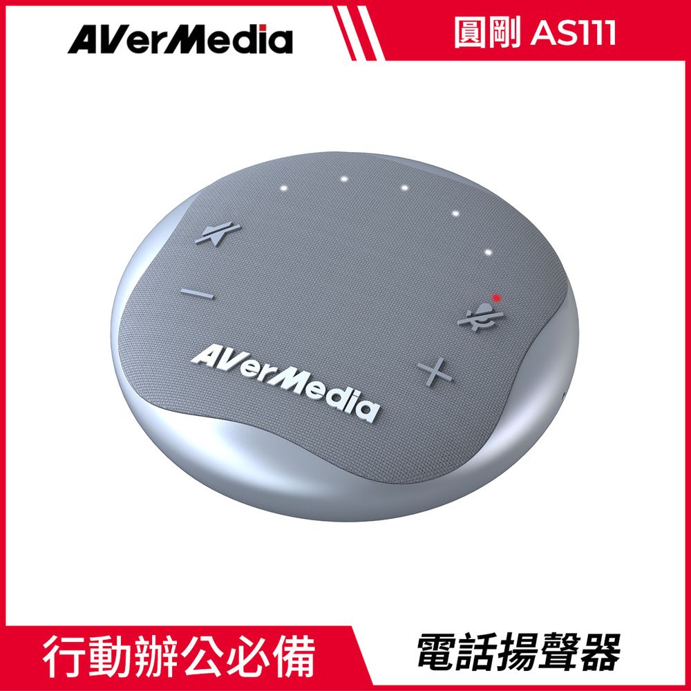 AverMedia 圓剛  AS111 智慧通話音箱電話會議揚聲器(星光銀)