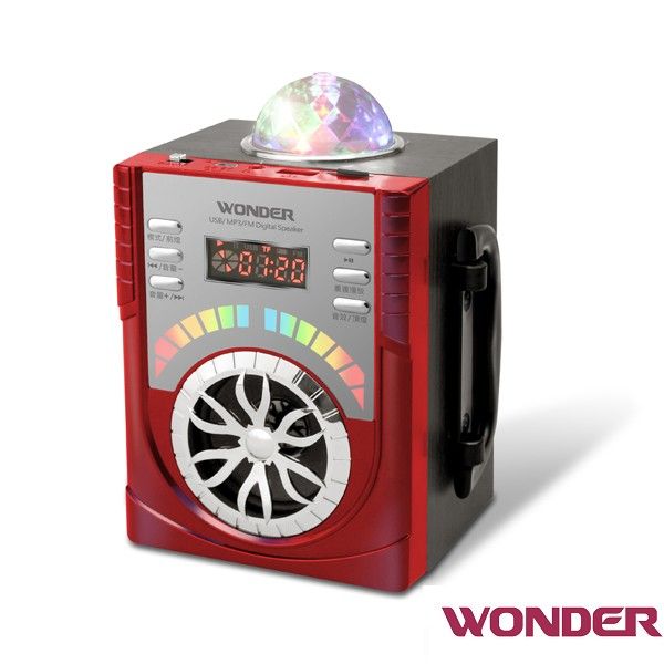 WONDER 旺德  USB/MP3/FM 隨身音響 WS-P009(紅色)