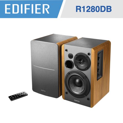 Edifier R1280DB 2.0聲道藍牙喇叭 木製音箱 黑色/棕色 42W 藍牙5.1