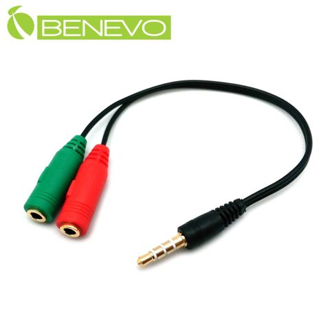 BENEVO 3.5mm二合一耳機麥克風轉接線 (BAUMAUF2彩色)