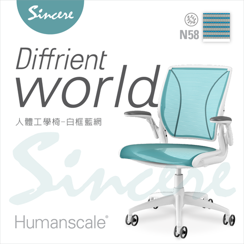 Humanscale 專業人體工學椅-Diffrient World Chair-辦公椅/電腦椅首選品牌/白框藍網