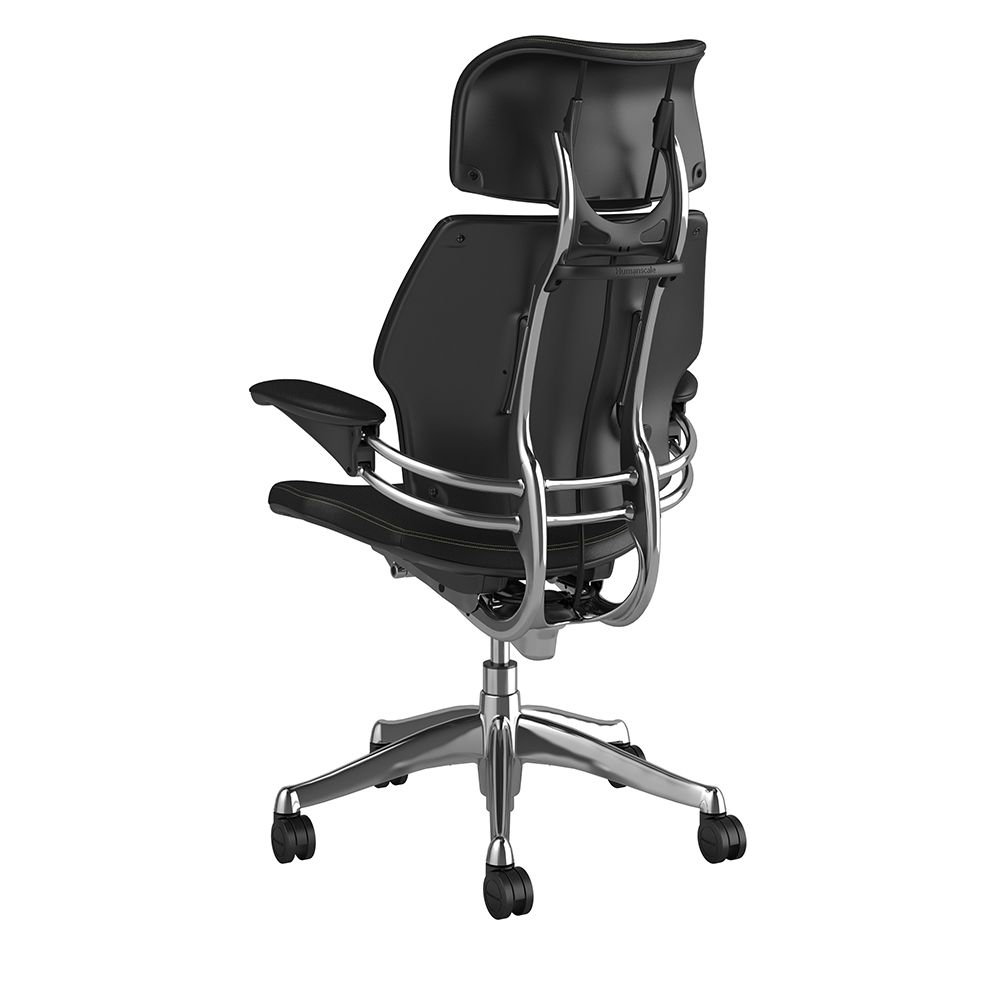 Humanscale 人體工學椅-Freedom Chair-TICINO黑曜石色皮革拋光框架-辦公椅/電腦椅首選品牌