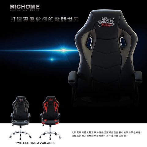 【RICHOME】漢米爾頓跑車椅/電競椅/賽車椅/電腦椅/辦公椅/工作椅(人體工學設計)
