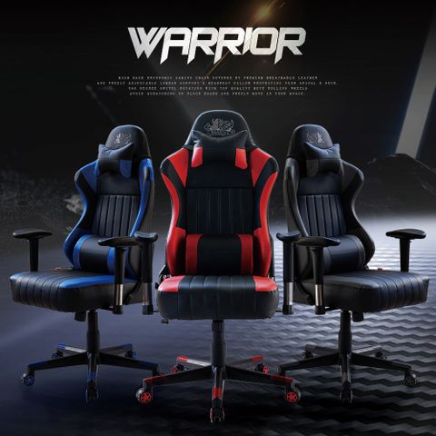 【RICHOME】WARRIOR卡達戰士椅/賽車椅/電競椅/電腦椅/辦公椅/工作椅/旋轉椅 (藍色)