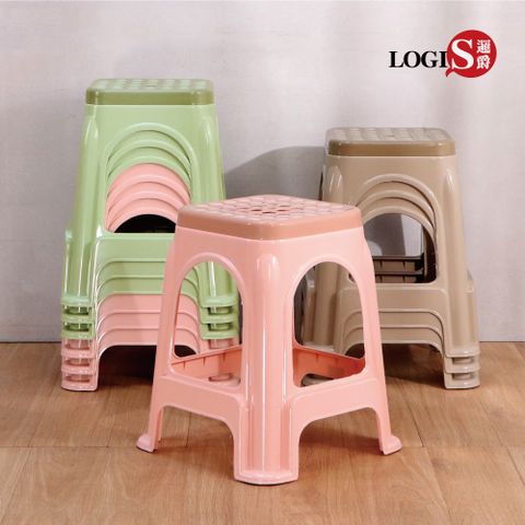 LOGIS 十入波普疊疊椅 椅子 塑膠椅 椅凳 餐桌椅 餐椅 辦桌椅 高腳凳【OT-H】