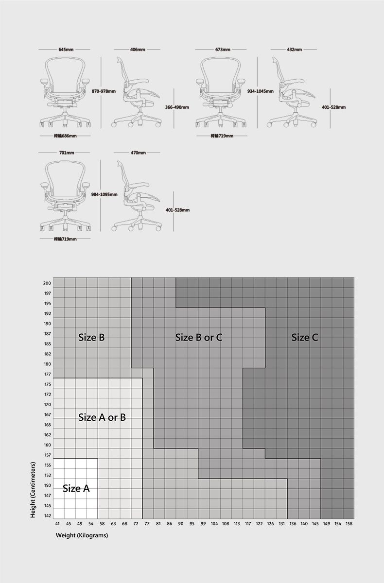 Height (Centimeters)645mm406mm673mm432mm686mm870-978mm701mm470mm719mm984-1095mm366-490mm401-528mm719mm934-1045mm200197195192190187Size BSize B or CSize C185182180177175170167Size A or B165162160157155152150Size A14714514241 45 49 54 58 63 68 72 77  86 90 95 99 104 108 113 117 122 126 131 136 140 145 149 154 158Weight (Kilograms)401-528mm